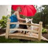 4-Ft Garden Bridge with Railings in Weather Resistant Fir Wood - Image 3