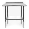 Heavy Duty 30 x 24 inch Stainless Steel Restaurant Kitchen Prep Work Table with Backsplash - Image 2