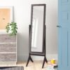 Modern Freestanding Full Length Bedroom Cheval Mirror in Espresso - Image 2