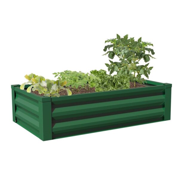 Green Powder Coated Metal Raised Garden Bed Planter Made In USA - Image 2