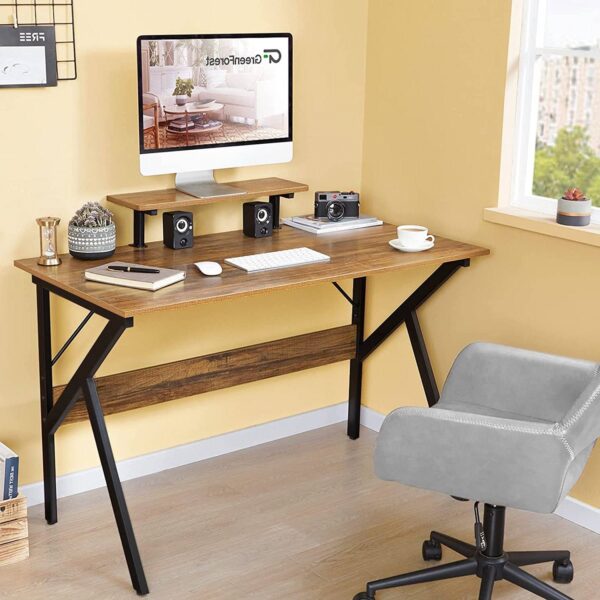 Modern 47-inch Home Office Laptop Computer Desk with Moveable Top Shelf - Image 3