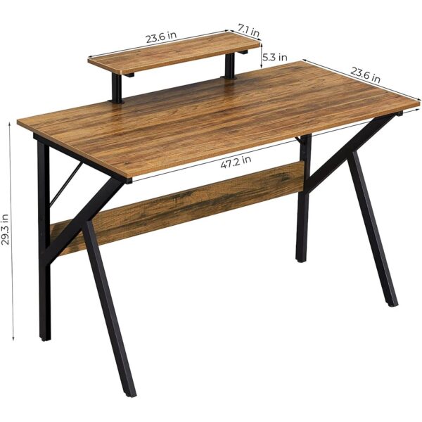 Modern 47-inch Home Office Laptop Computer Desk with Moveable Top Shelf - Image 5