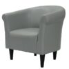 Gray Faux Leather Upholstered Accent Chair Club Chair - Made in USA - Image 2