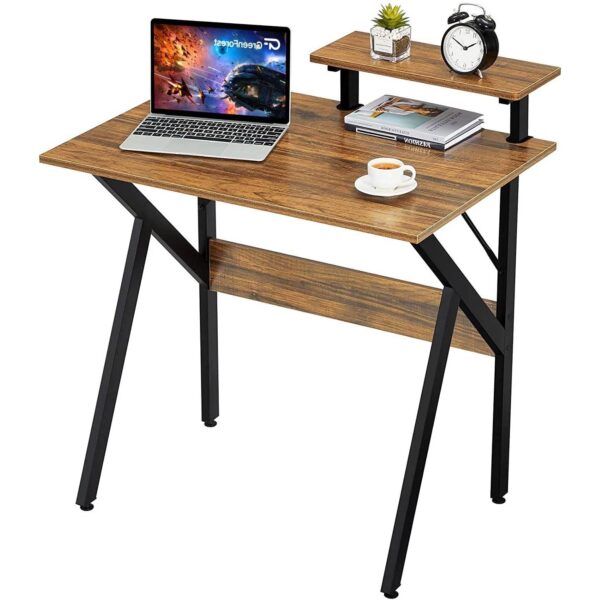 Modern Space Saving Home Office Laptop Desk Table with Removable Shelf - Image 2