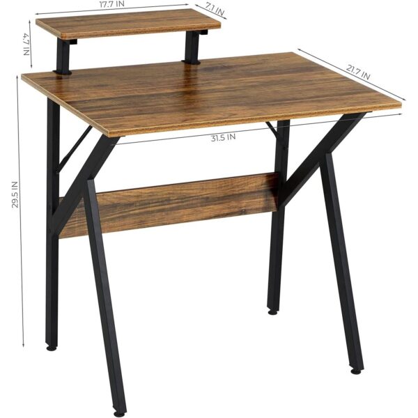 Modern Space Saving Home Office Laptop Desk Table with Removable Shelf - Image 5