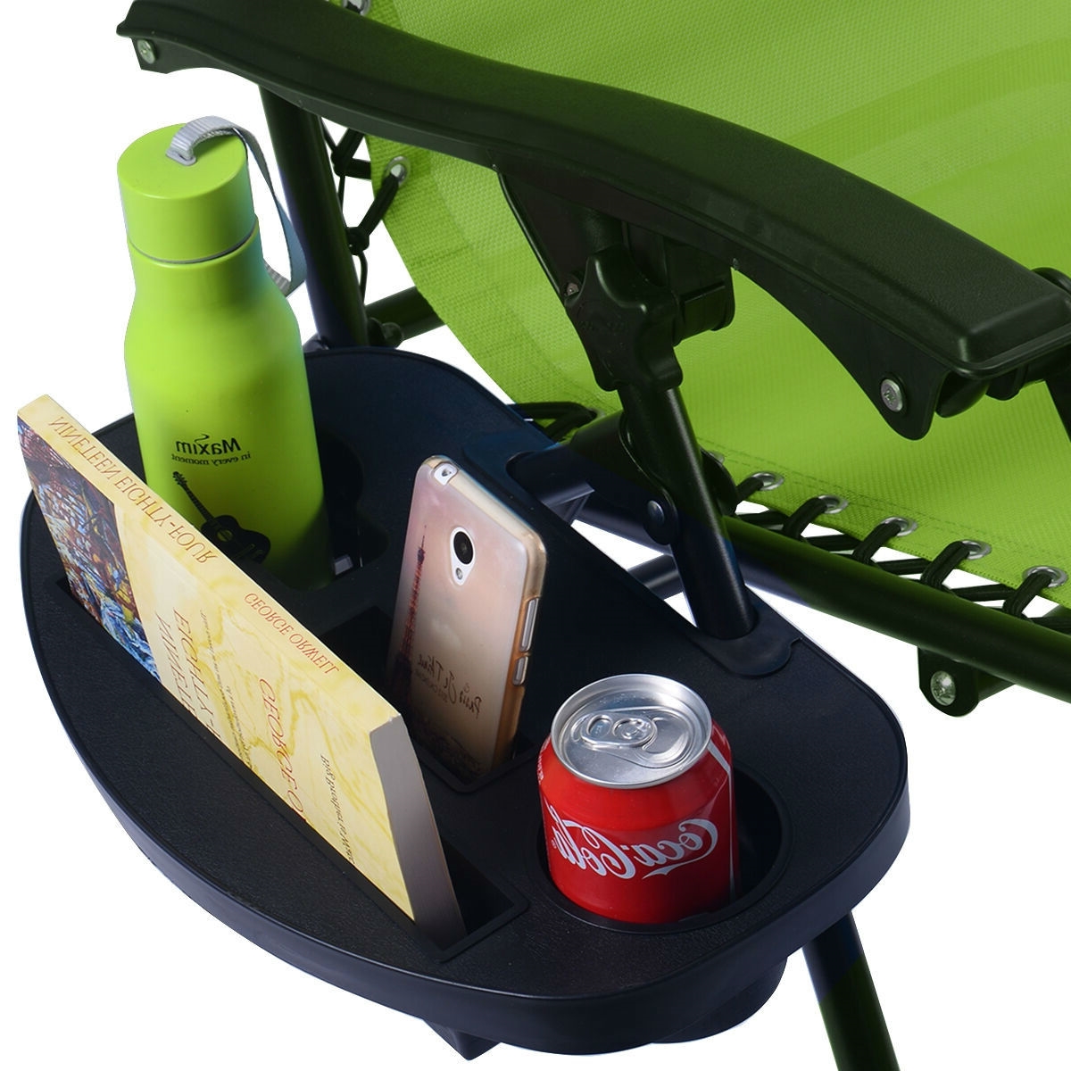 Set of 2 Green Folding Outdoor Zero Gravity Lounge Chair Recliner - Image 2