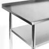 Stainless Steel 60 x 24 inch Heavy Duty NSF Certified  Work Bench Prep Table with Backsplash - Image 3