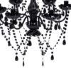 6 Light Gothic Gypsy Pendant Black Crystal Candle Ceiling Chandelier - Image 3
