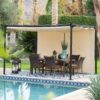 10 x 12-ft Metal Pergola Outdoor Gazebo with Green Retractable Shade Canopy - Image 2