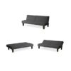 Grey Modern Upholstered Microfiber Adjustable Futon Sleeper Sofa - Image 2
