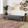 Grey Modern Upholstered Microfiber Adjustable Futon Sleeper Sofa - Image 5