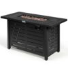 60,000 BTU Brown Rectangular Portable LP Gas Propane Fire Pit Table - Image 2