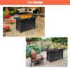 60,000 BTU Brown Rectangular Portable LP Gas Propane Fire Pit Table - Image 4