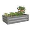Gray Powder Coated Metal Raised Garden Bed Planter Made In USA - Image 2