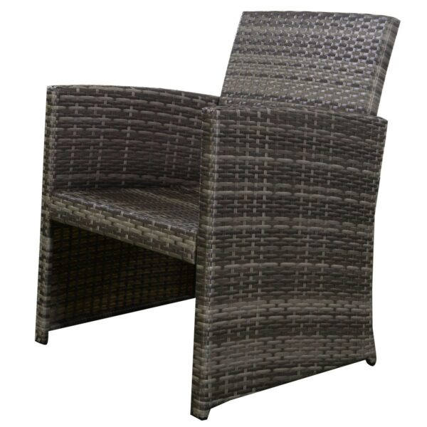 Grey Resin Wicker Rattan 4-Piece Patio Furniture Set with Seat Cushions - Image 5