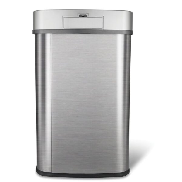 Grey 13-Gallon Stainless Steel Kitchen Trash Can with Motion Sensor Lid - Image 3