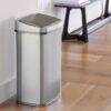Grey 13-Gallon Stainless Steel Kitchen Trash Can with Motion Sensor Lid - Image 4