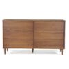 Farmhouse Rustic Walnut Mid Century 6 Drawer Dresser - Image 2