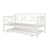 Contemporary White Metal Daybed Frame with Twin Pull-Out Trundle Bed - Image 2