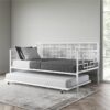 Contemporary White Metal Daybed Frame with Twin Pull-Out Trundle Bed - Image 3