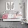 Contemporary White Metal Daybed Frame with Twin Pull-Out Trundle Bed - Image 5
