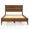 Queen Size Rustic Walnut Mid Century Slatted Platform Bed - Image 2