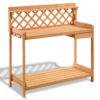 Outdoor Home Garden Wooden Potting Bench with Storage Drawer - Image 2