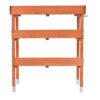 Outdoor Garden Wood Potting Bench Storage Shelf with Metal Top - Image 5