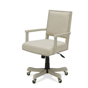 Oatmeal Linen Upholstered Adjustable Height Tilt Task Office Chair