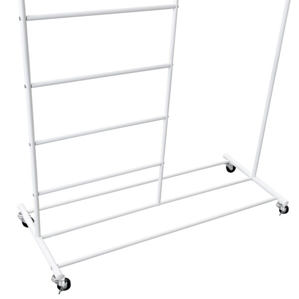 White Rolling Multi Use Laundry Clothes Drying Rack - Image 3