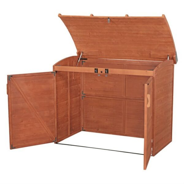 Outdoor 34-inch x 62-inch Wooden Storage Shed with Lockable Doors - Image 3