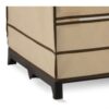 Khaki Double Door Wardrobe Portable Clothes Closet with Shoe Storage - Image 2