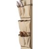 Khaki Double Door Wardrobe Portable Clothes Closet with Shoe Storage - Image 3