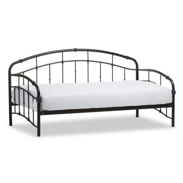 Twin Modern Classic Metal Daybed in Dark Bronze with Elegant Metalwork - Image 2