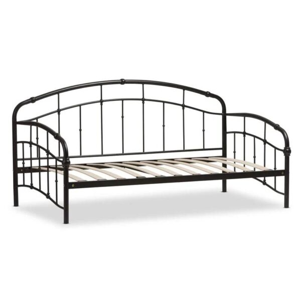 Twin Modern Classic Metal Daybed in Dark Bronze with Elegant Metalwork - Image 4