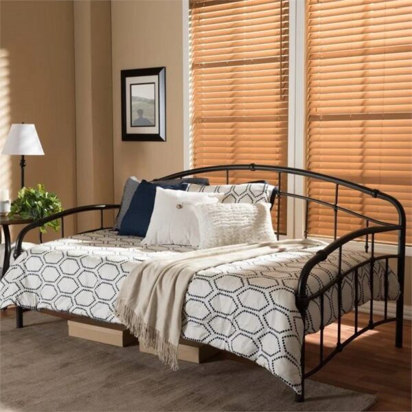 Twin Modern Classic Metal Daybed in Dark Bronze with Elegant Metalwork - Image 5