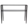 Modern Black Metal Console Table with Tempered Glass Top and Bottom Shelf - Image 2
