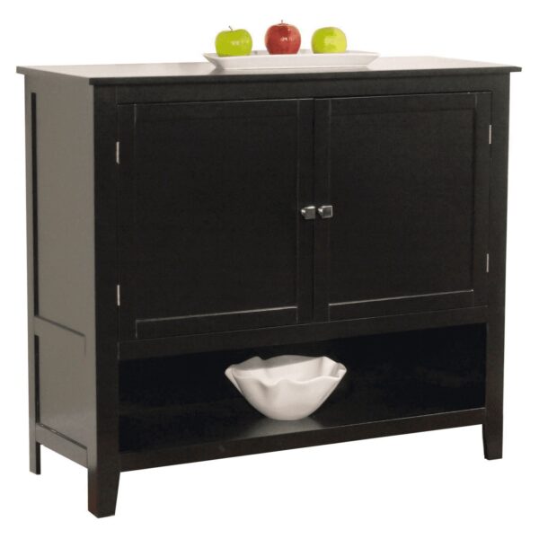 Wooden Buffet Sideboard Cabinet in Black Wood Finish - Image 2