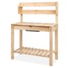 Outdoor Garden Wood Potting Bench Expandable Top with Food Grade Plastic Sink - Image 4