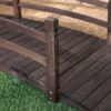 Dark Brown Stain Fir Wood 4-Ft Garden Bridge with Handrails - Image 2