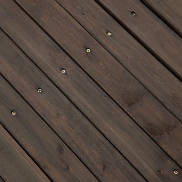 Dark Brown Stain Fir Wood 4-Ft Garden Bridge with Handrails - Image 3
