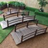 Dark Brown Stain Fir Wood 4-Ft Garden Bridge with Handrails - Image 4