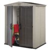 Outdoor 3 x 6-ft Storage Shed in Taupe Brown Polypropylene
