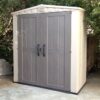 Outdoor 3 x 6-ft Storage Shed in Taupe Brown Polypropylene - Image 2