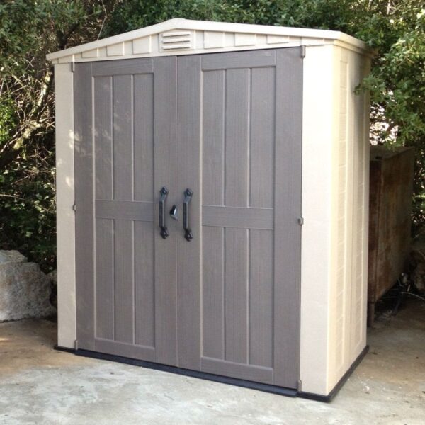 Outdoor 3 x 6-ft Storage Shed in Taupe Brown Polypropylene - Image 2