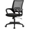 Black Modern Mid-Back Ergonomic Mesh Office Desk Chair with Armrest on Wheels - Image 2