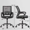 Black Modern Mid-Back Ergonomic Mesh Office Desk Chair with Armrest on Wheels - Image 4