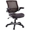 Modern Brown Mesh Back Ergonomic Office Chair  with Flip-up Arms - Image 2