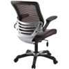 Modern Brown Mesh Back Ergonomic Office Chair  with Flip-up Arms - Image 3