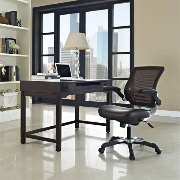 Modern Brown Mesh Back Ergonomic Office Chair  with Flip-up Arms - Image 4